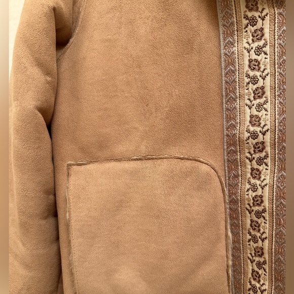 Сoldwater Creek Tan Faux Suede/Fur Coat Size PS - Picture 6 of 7
